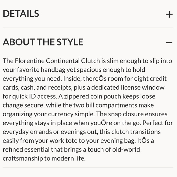 NWT - Dooney & Bourke ECRU Florentine Leather Continental Clutch - Picture 12 of 13